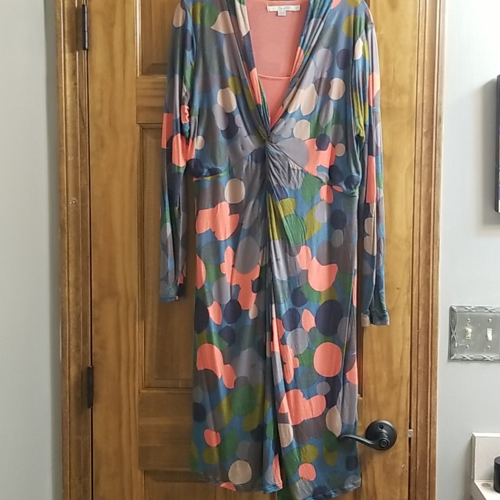 Boden Long Sleeve Twist Front Dress, size 14